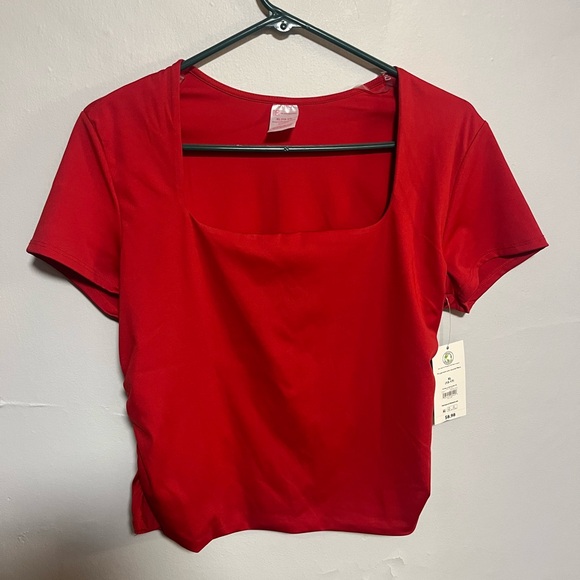 No Boundaries Tops - No Boundaries Vibrant Red Short Sleeve Top